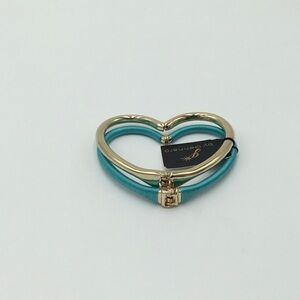 Faux Gold/Turquoise Two Heart Bracelet NWT